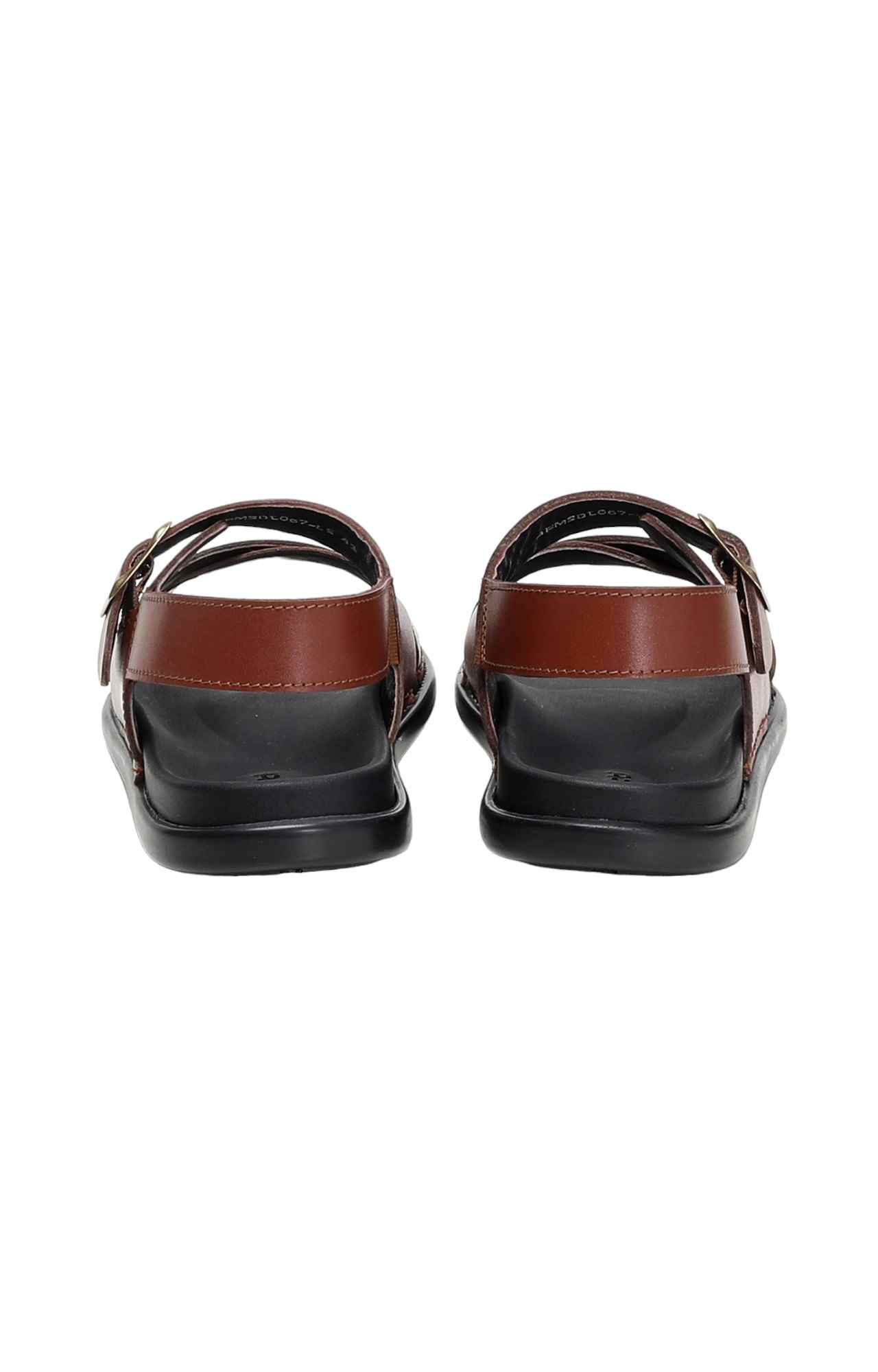 Men Wine Criss-Cross Sandals with Buckle