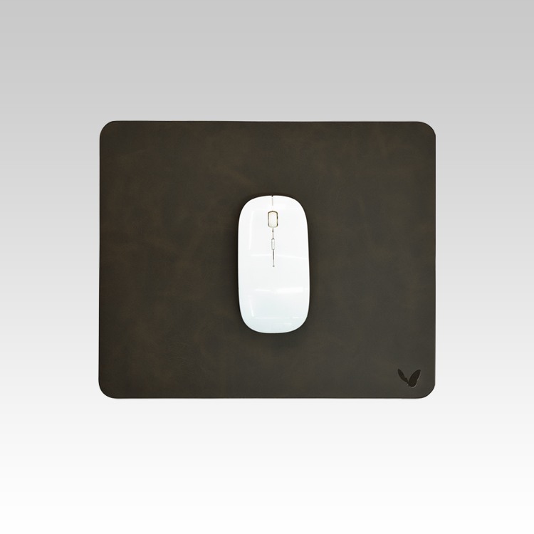 Rectangular Mouse Pad in Faux Leather | Creasing Free | High Precision | Reversible | Flexible | 11×9 Inches | Uniflex | Brown