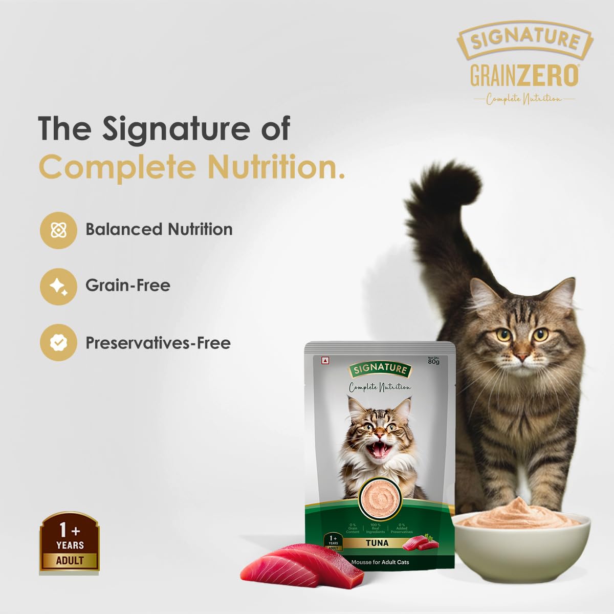 Signature Tuna Mousse Adult Cat Wet Food, 80g