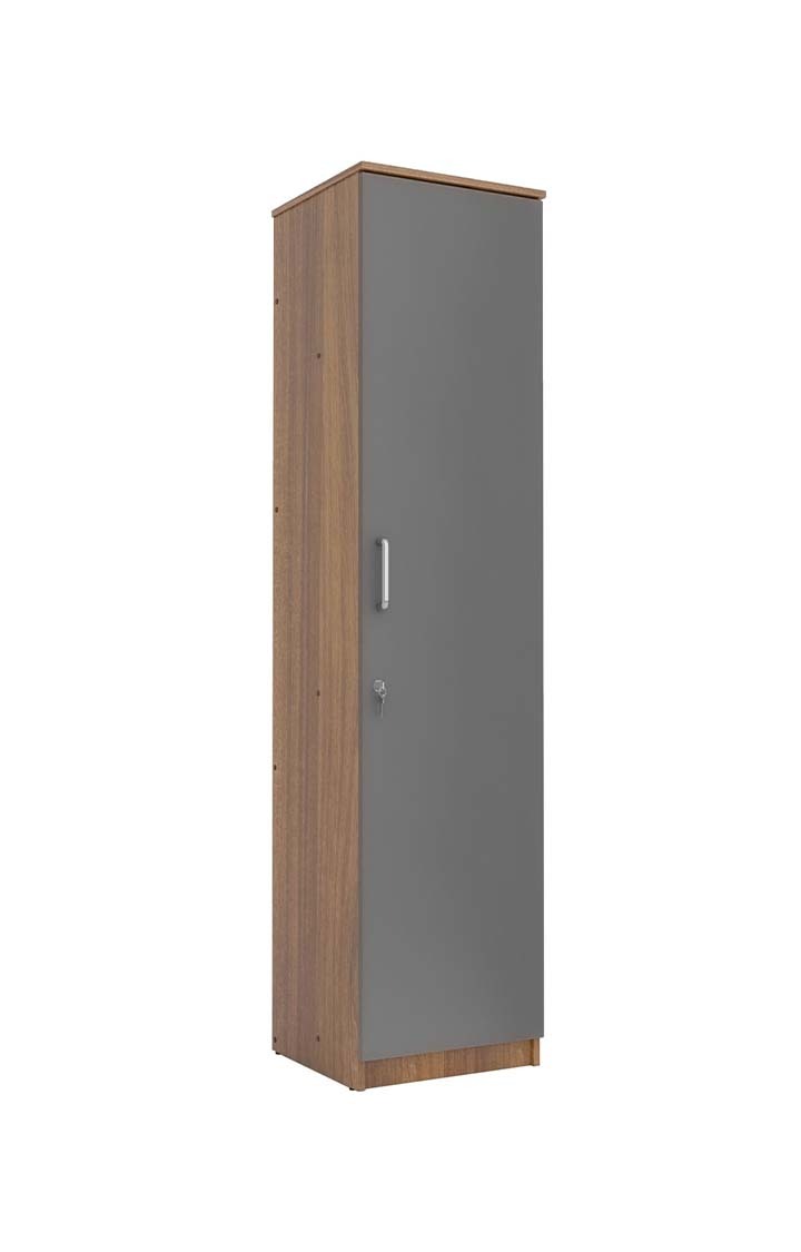 neudot Adona Engineered Wood Single Door Wardrobe - Grey