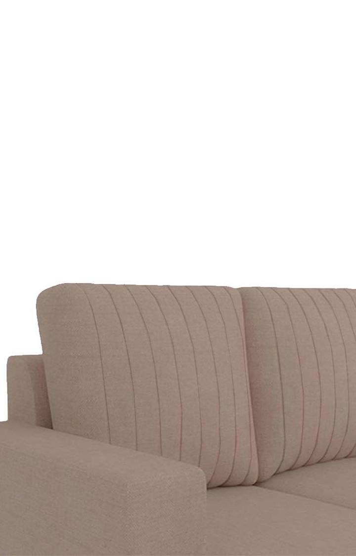 NEUDOT Roman LHS Sectional Sofa for Living Room |6 Person Sofa|Premium Fabric with Cushioned Armrest | Solid Wood Frame|6 Seater in Desert Brown Color
