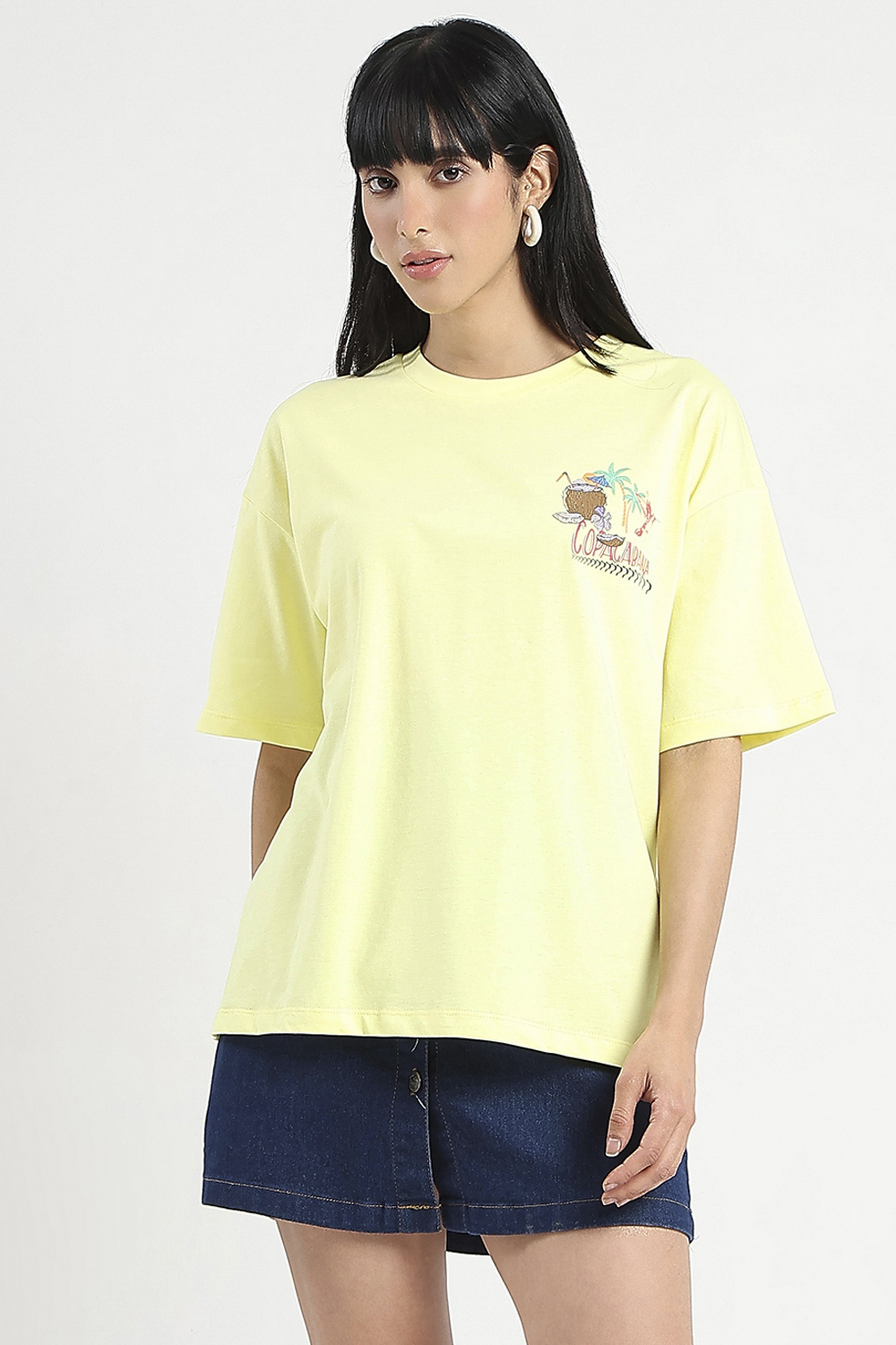 Graphic Print Cotton Round Neck Women's T-Shirt