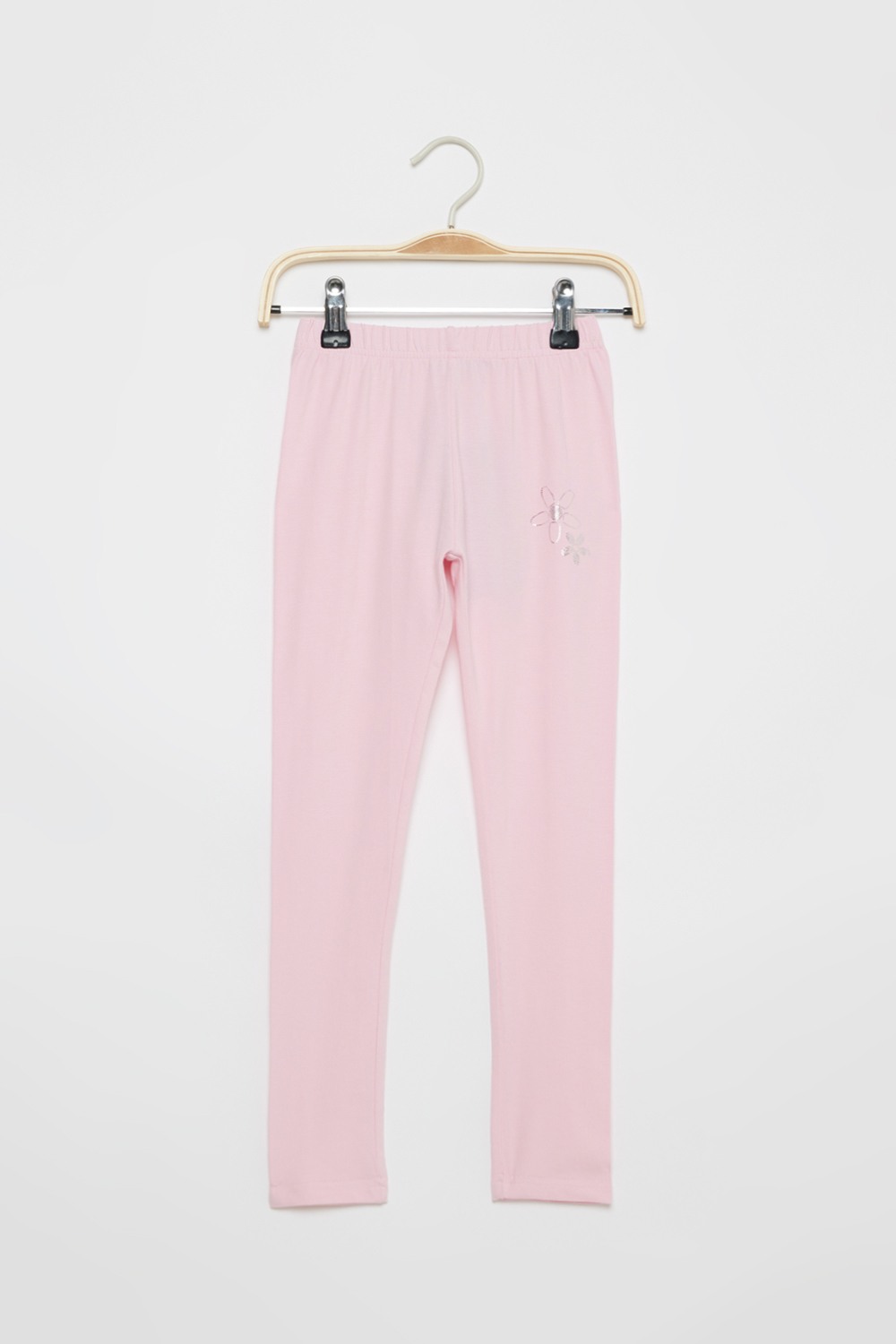 Solid Blended Fabric Regular Fit Girls Leggings