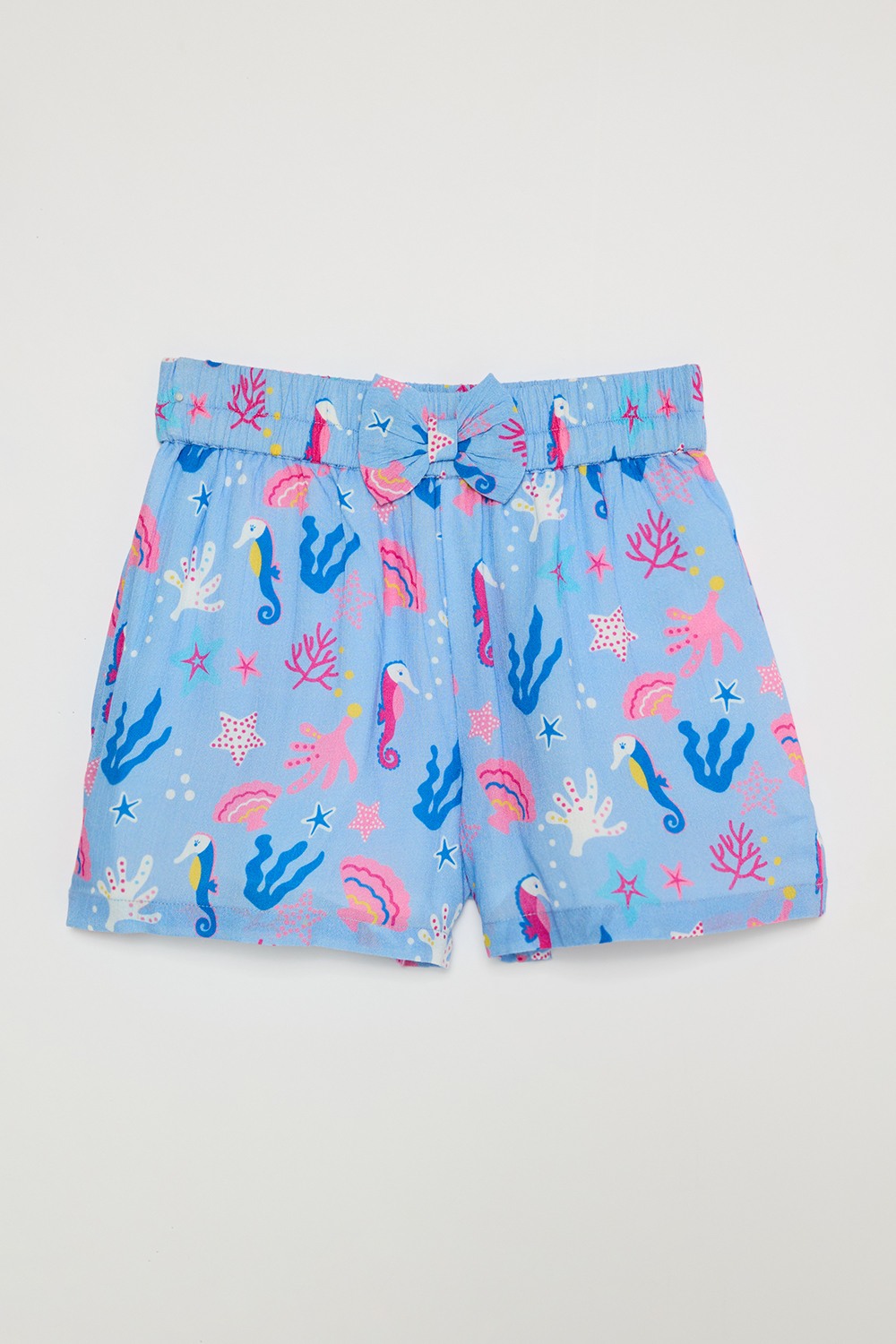 Solid Blended Fabric Regular Fit Girls Shorts