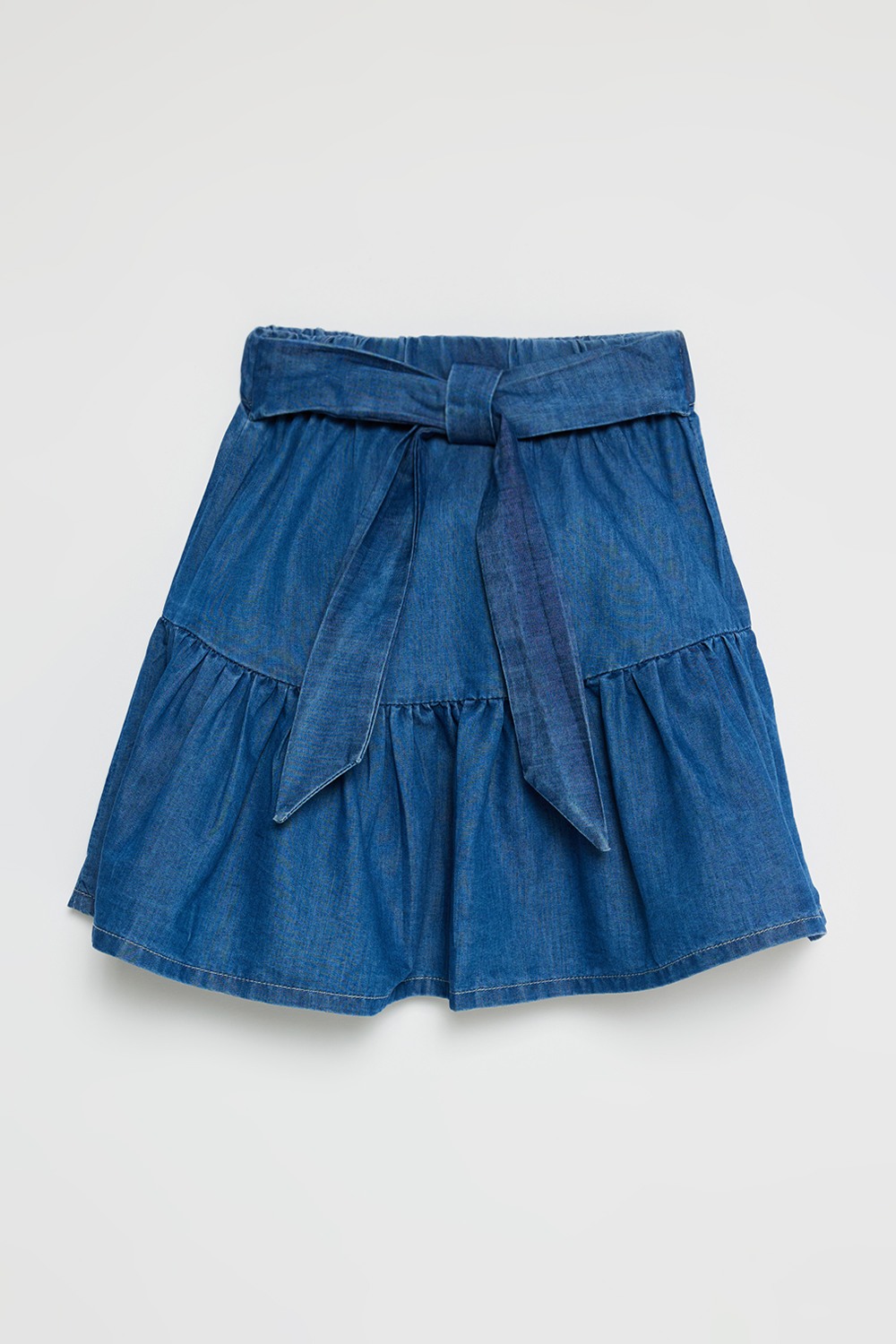 Solid Denim Regular Fit Girls Skirt