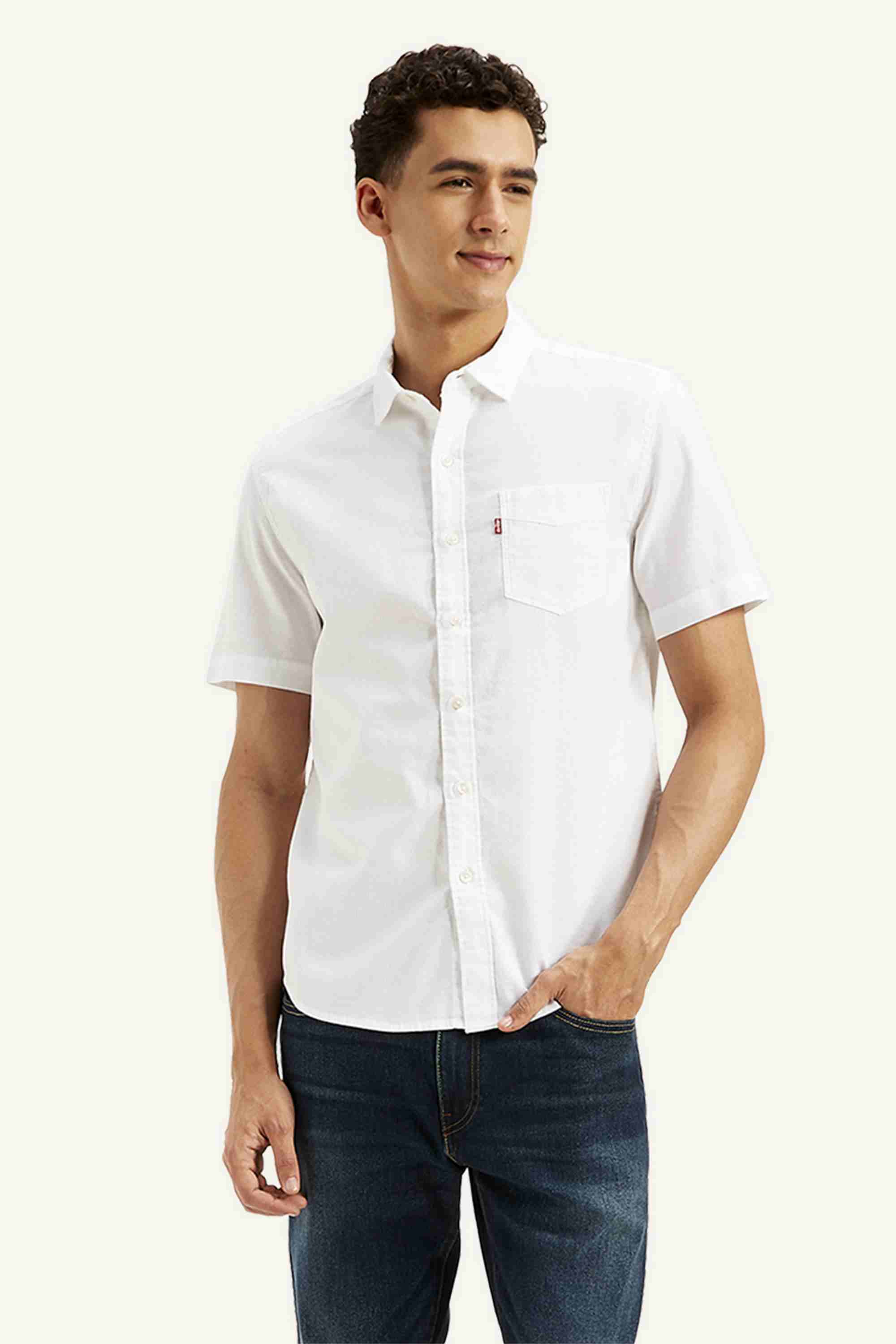 Solid Cotton Slim Fit Men's Casual Wear Shirt