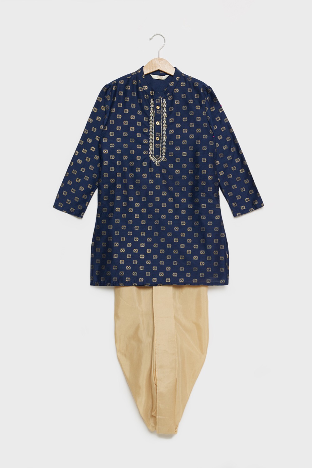 Printed Blended Fabric Regular Fit Boys Dhoti Kurta Set