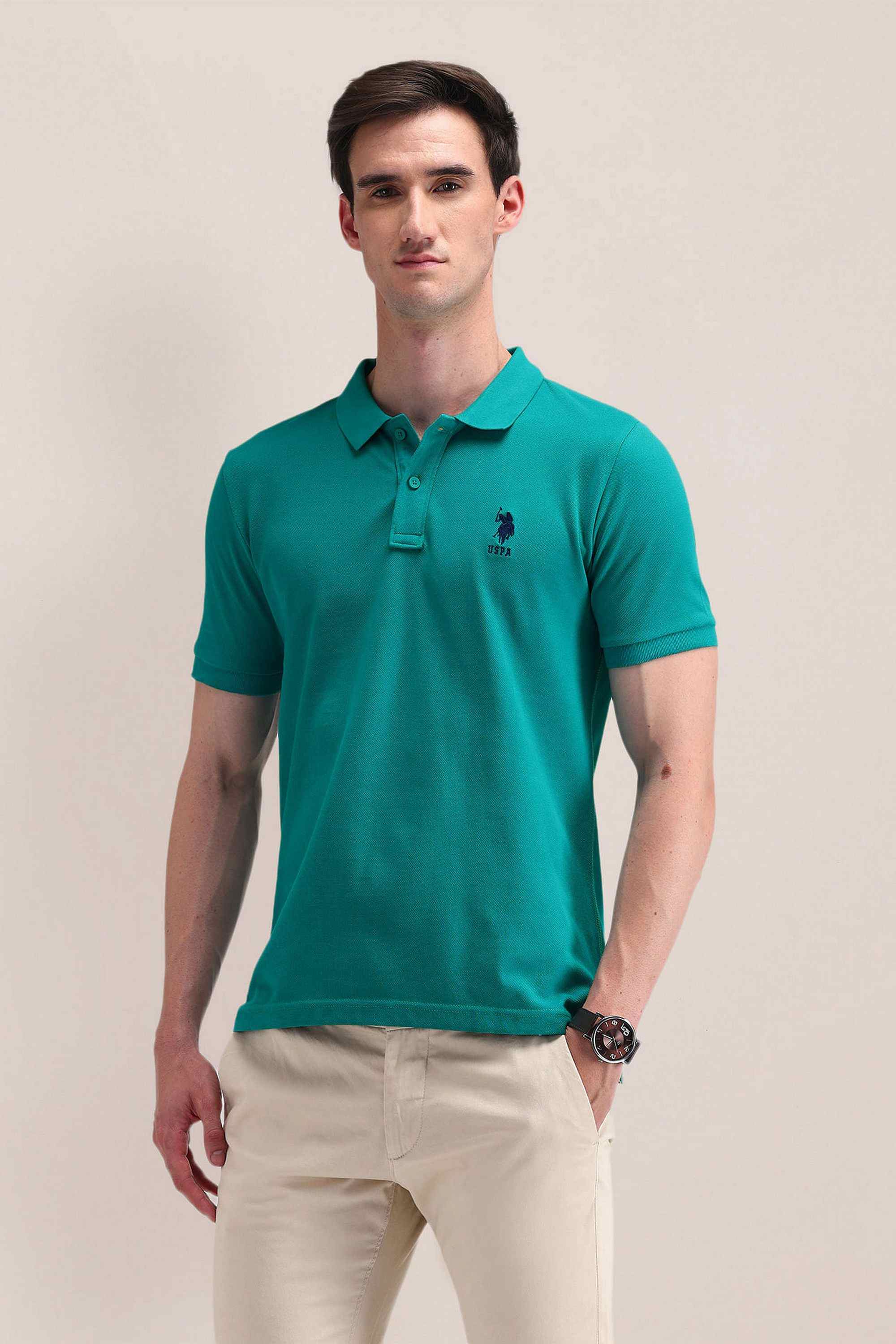 Solid Cotton Polo Men's T-Shirt