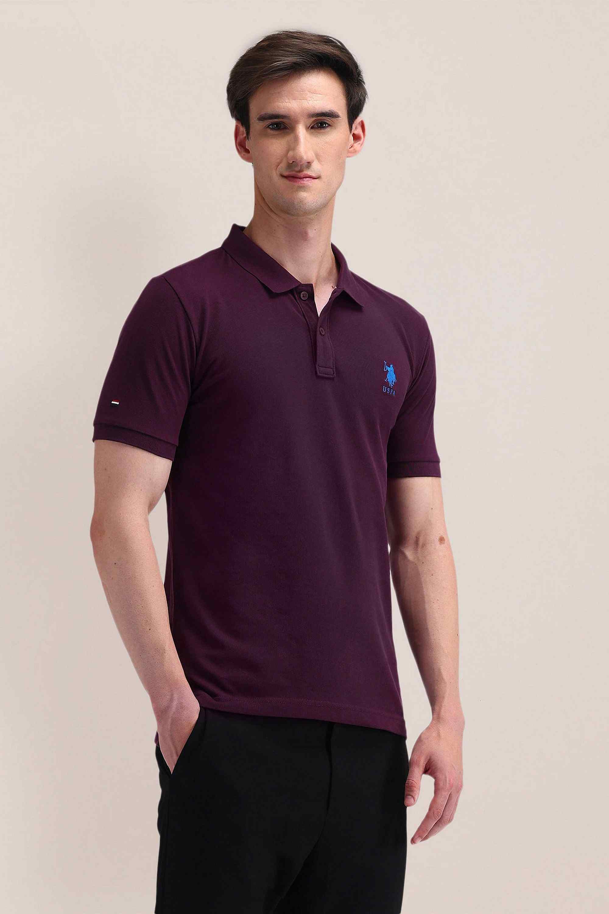 Solid Cotton Polo Men's T-Shirt
