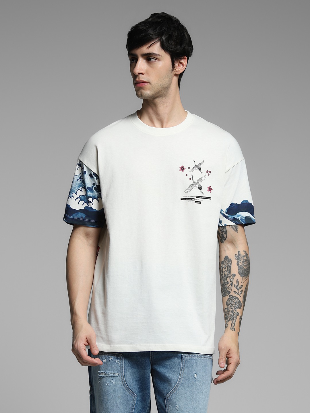 Printed Cotton Round Neck Men's T-Shirt
