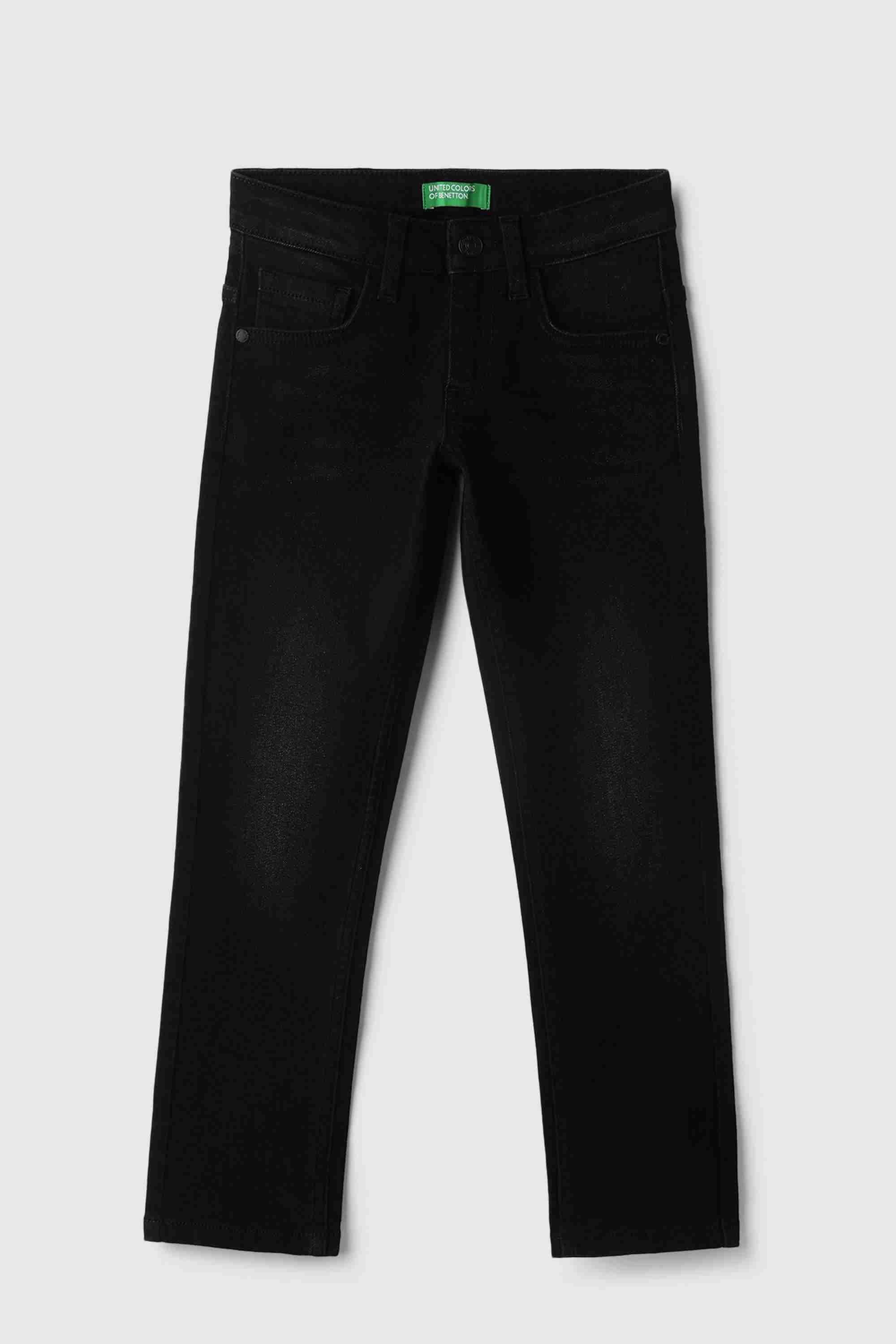 Solid Cotton Blend Regular Fit BOYS Jeans