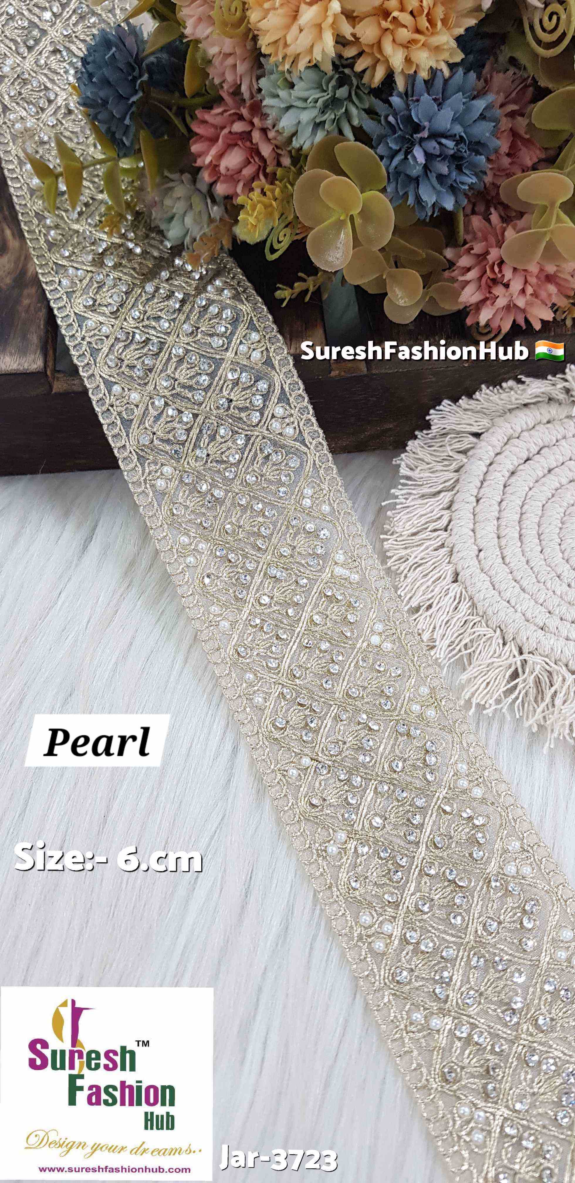 Pearl Gold Diamond Floral Lace