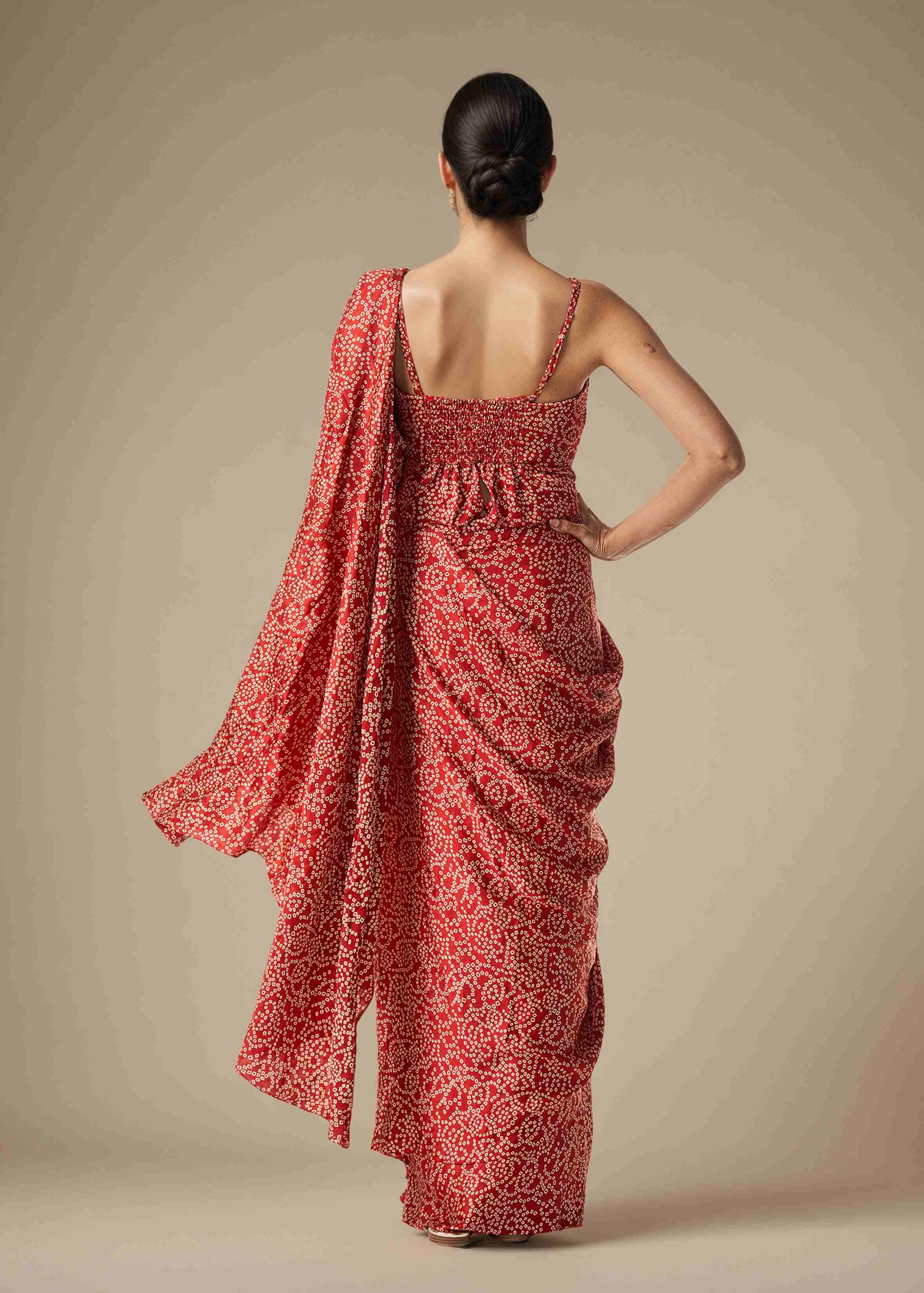 Maroon Draped Saree