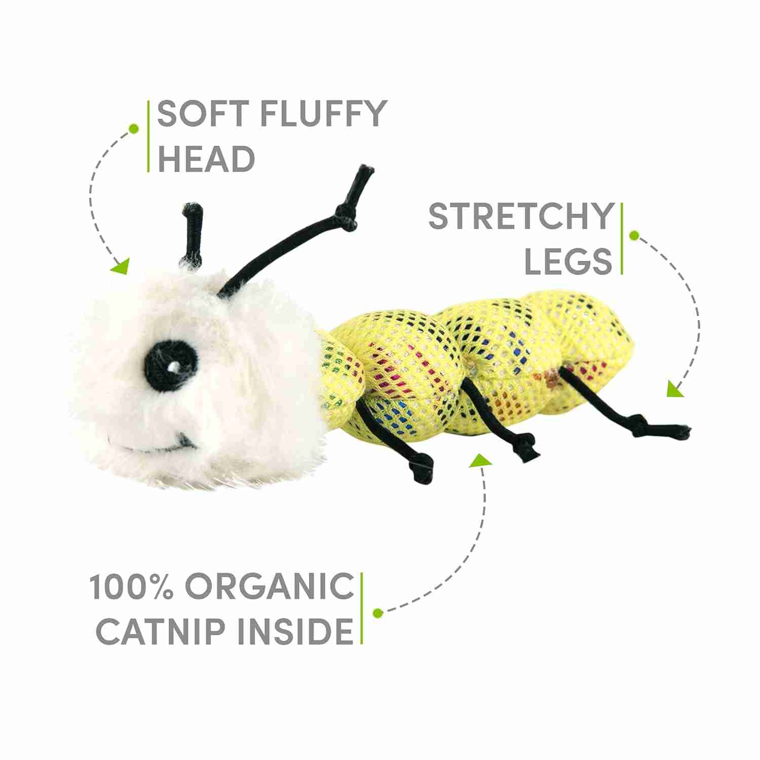 Fofos Blocky Meow Worm Toy for Cats