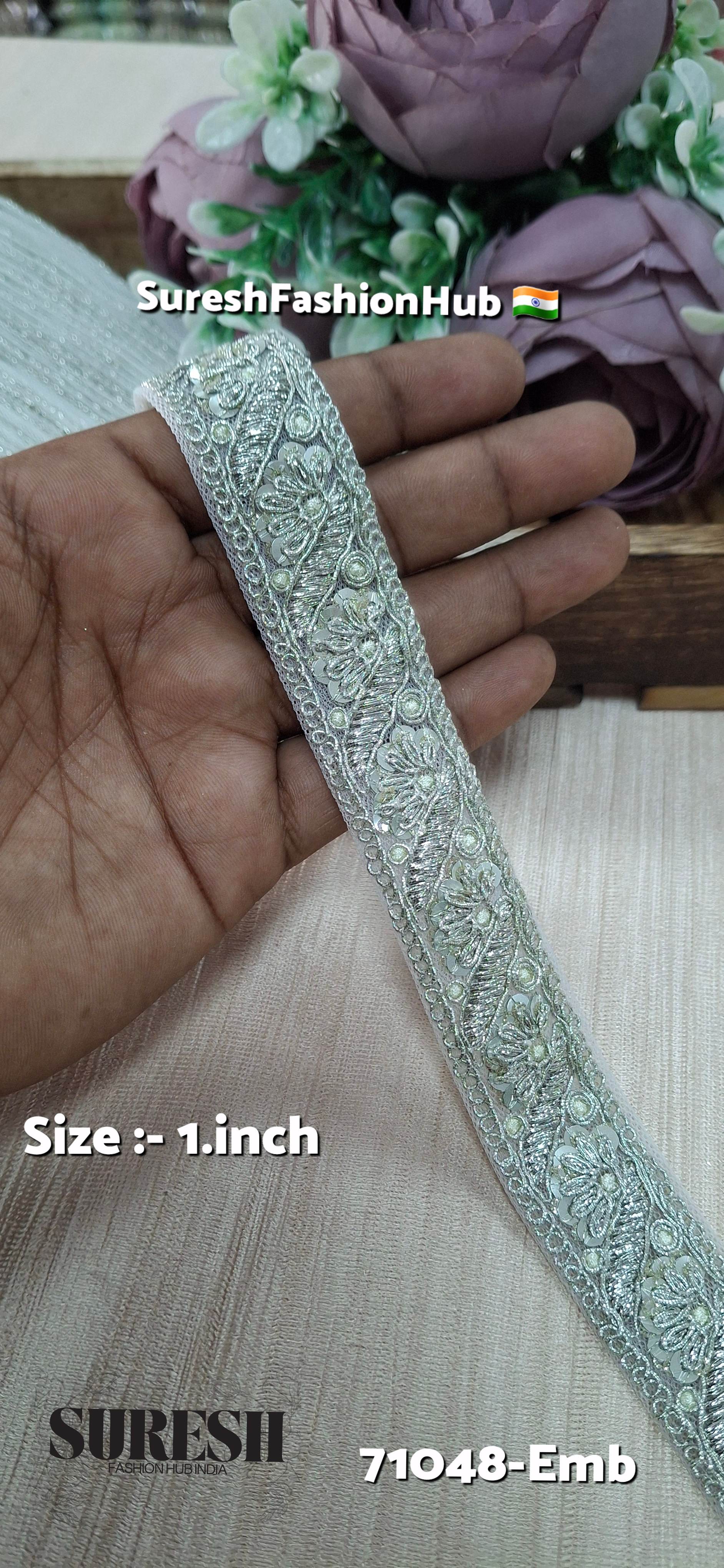 Water Silver Radiance Embroidery Lace