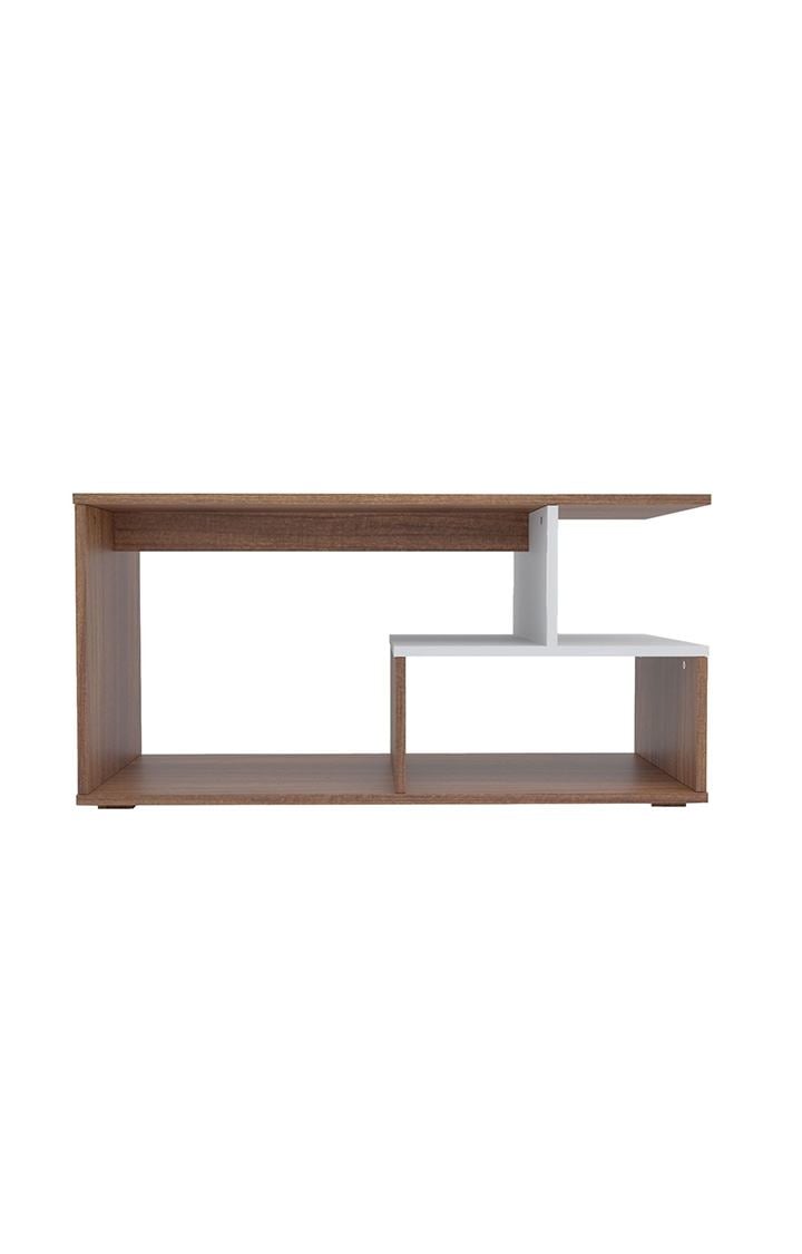 NEUDOT BATIAN Engineered Wood Coffee Table | Centre Table with Storage for Drawing Rooming, Living Room and Office (Finish Color - Teak)