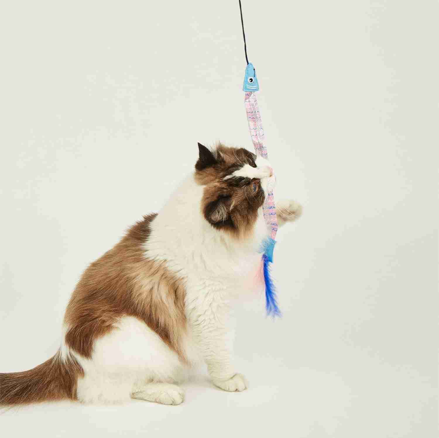 Fofos Sardine Wand Cat Toy, Pack of 2