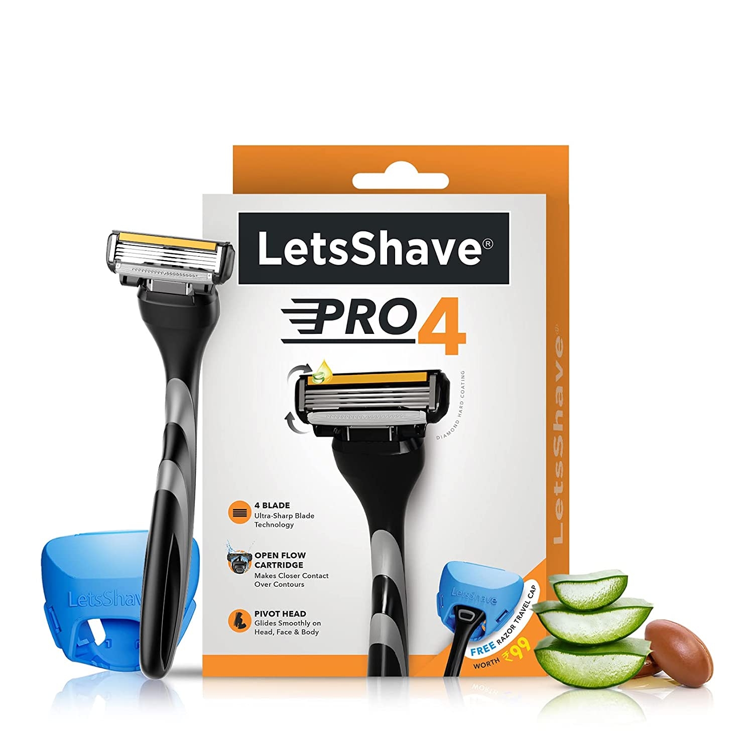 LetsShave | LetsShave Pro 4 Shaving Razor for Men - Pro 4 Blade + Razor Handle 0