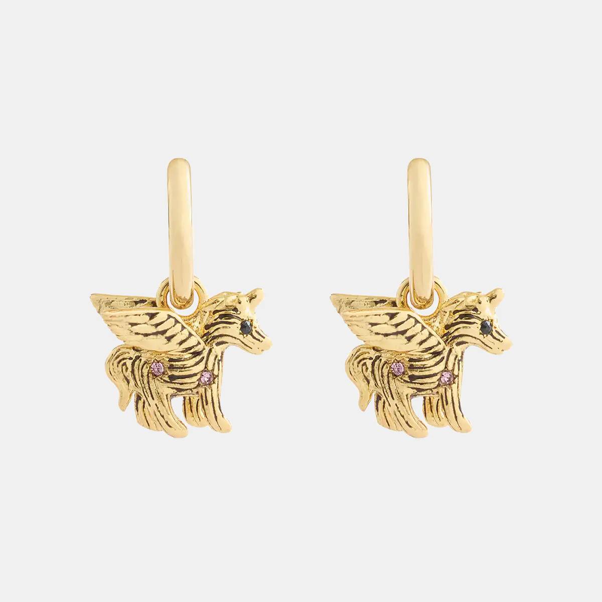 Pegasus Charm Huggie Earrings