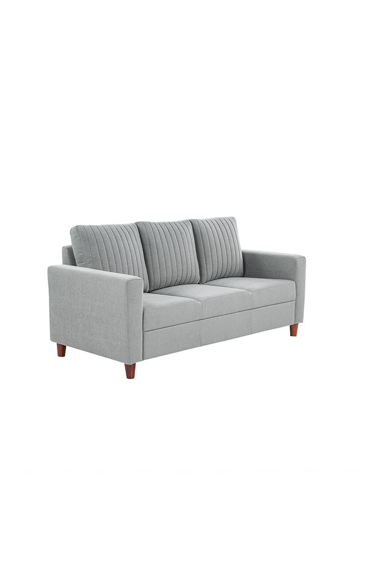 neudot Roman Sofa for Living Room |3 Persons Sofa|Premium Fabric with Cushioned Armrest | Solid Wood Frame|3 Seater in Grey Color