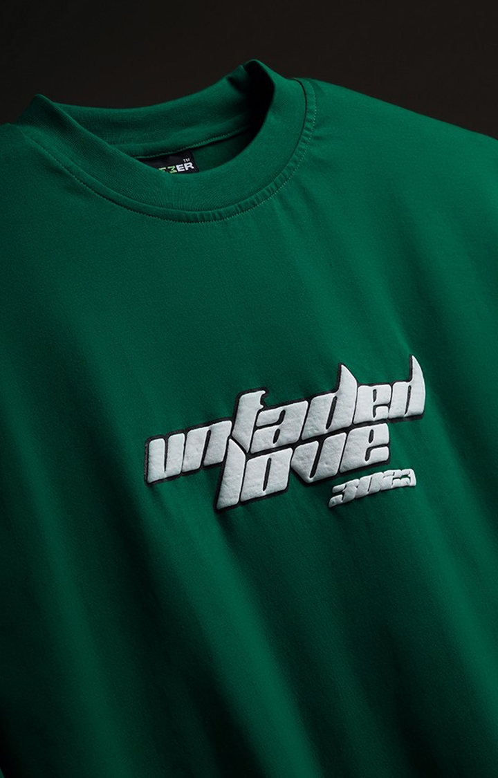 Unisex J-Afterlife Green Printed Oversized T-Shirt