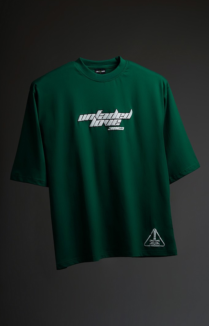 Jammer | Unisex J-Afterlife Green Printed Oversized T-Shirt