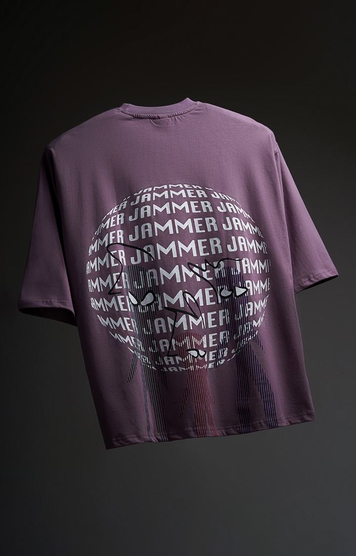 Jammer | Unisex J Celestial Typographic Printed Oversized T-Shirt
