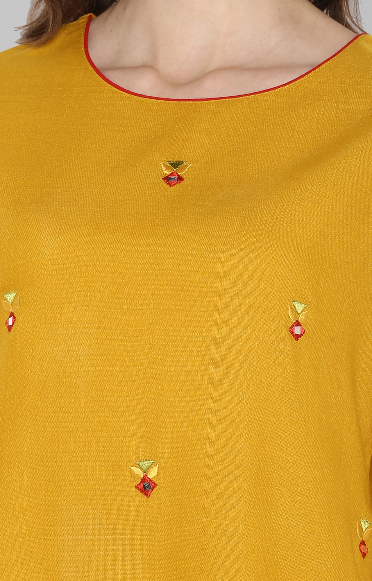 Janasya | Yellow Embroidered Kurtas 4