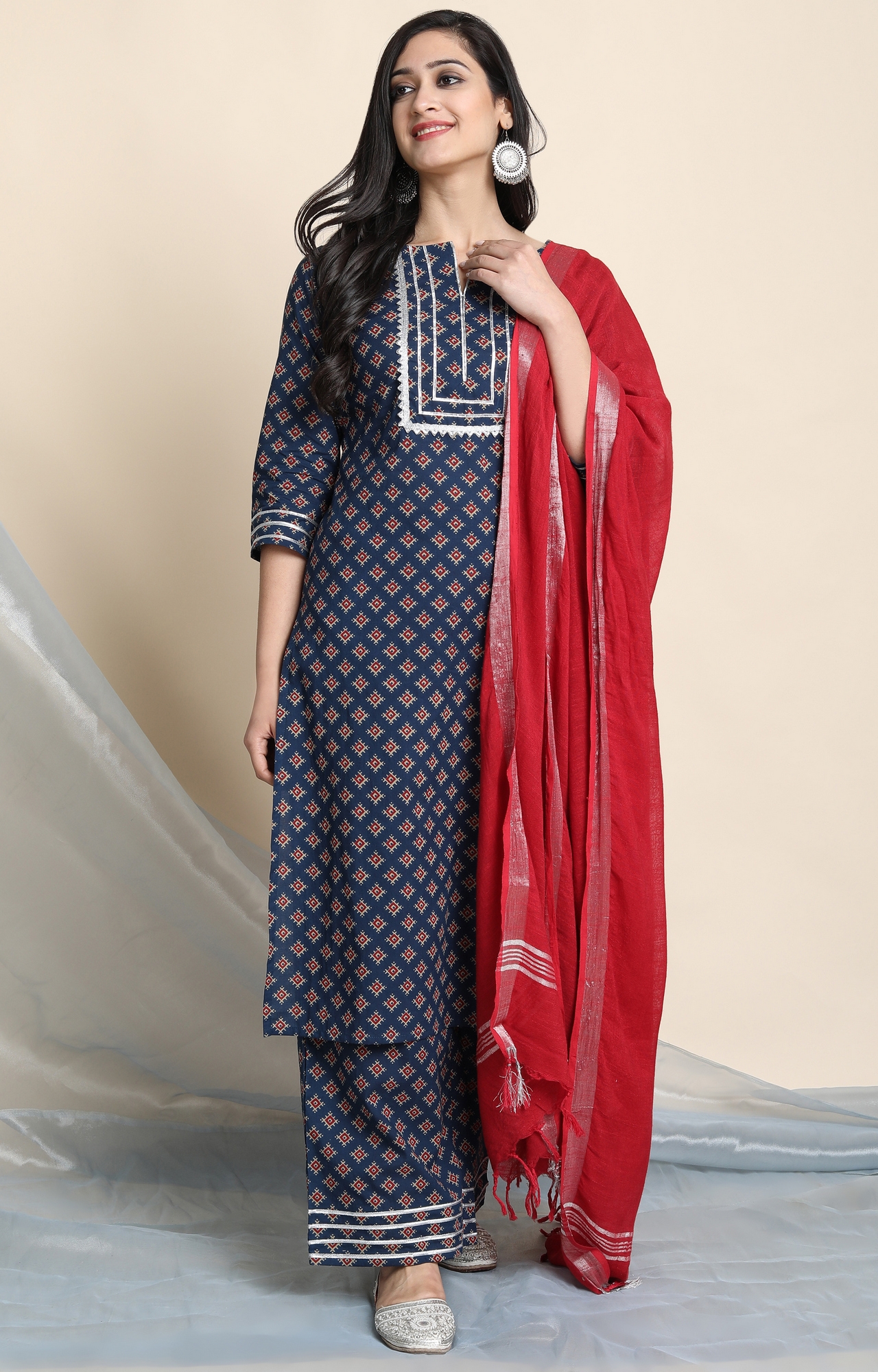 Janasya | Blue Printed Ethnic Suit Sets 1