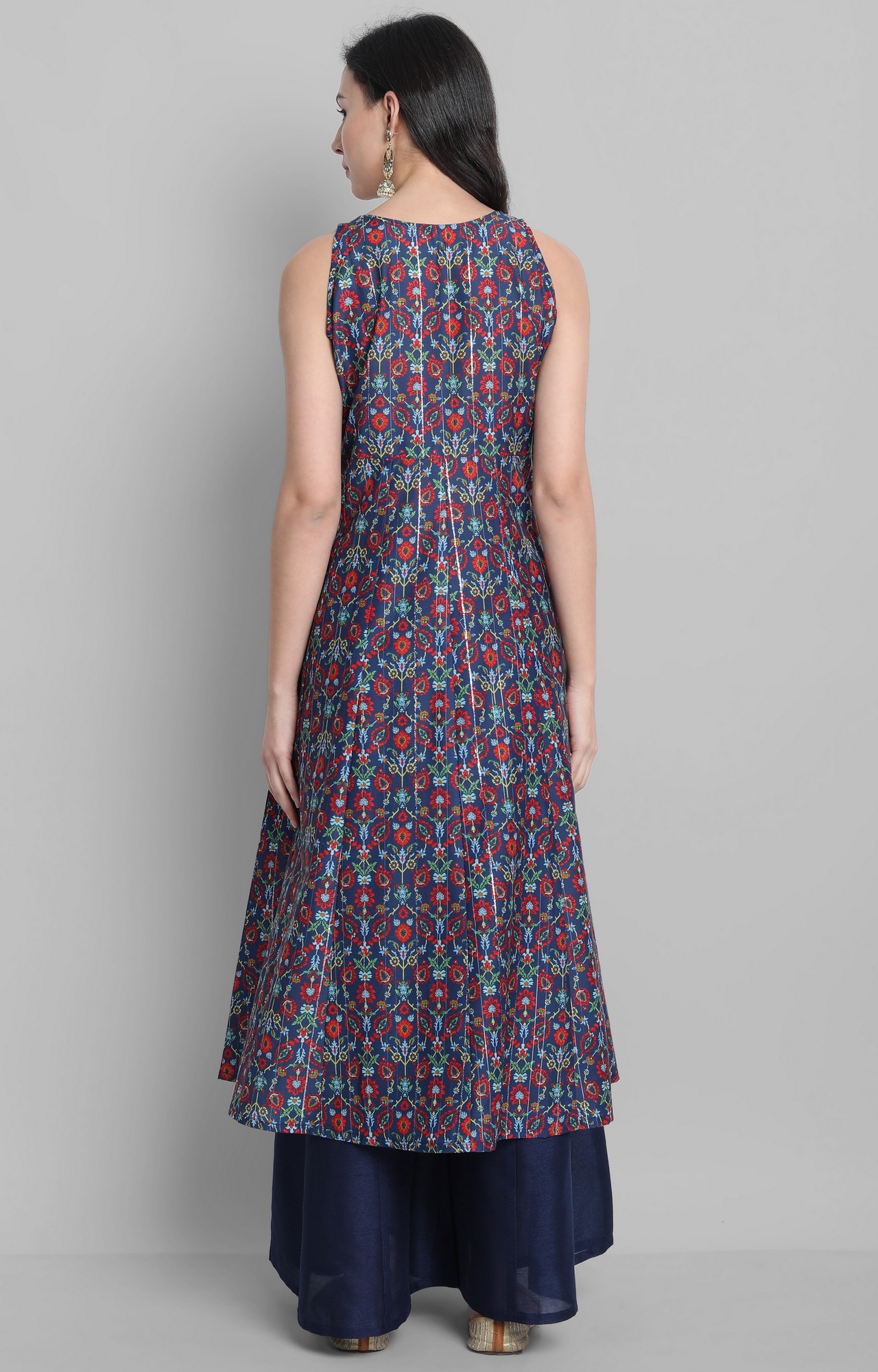 Blue Embroidered Palazzo, Kurta & Dupatta
