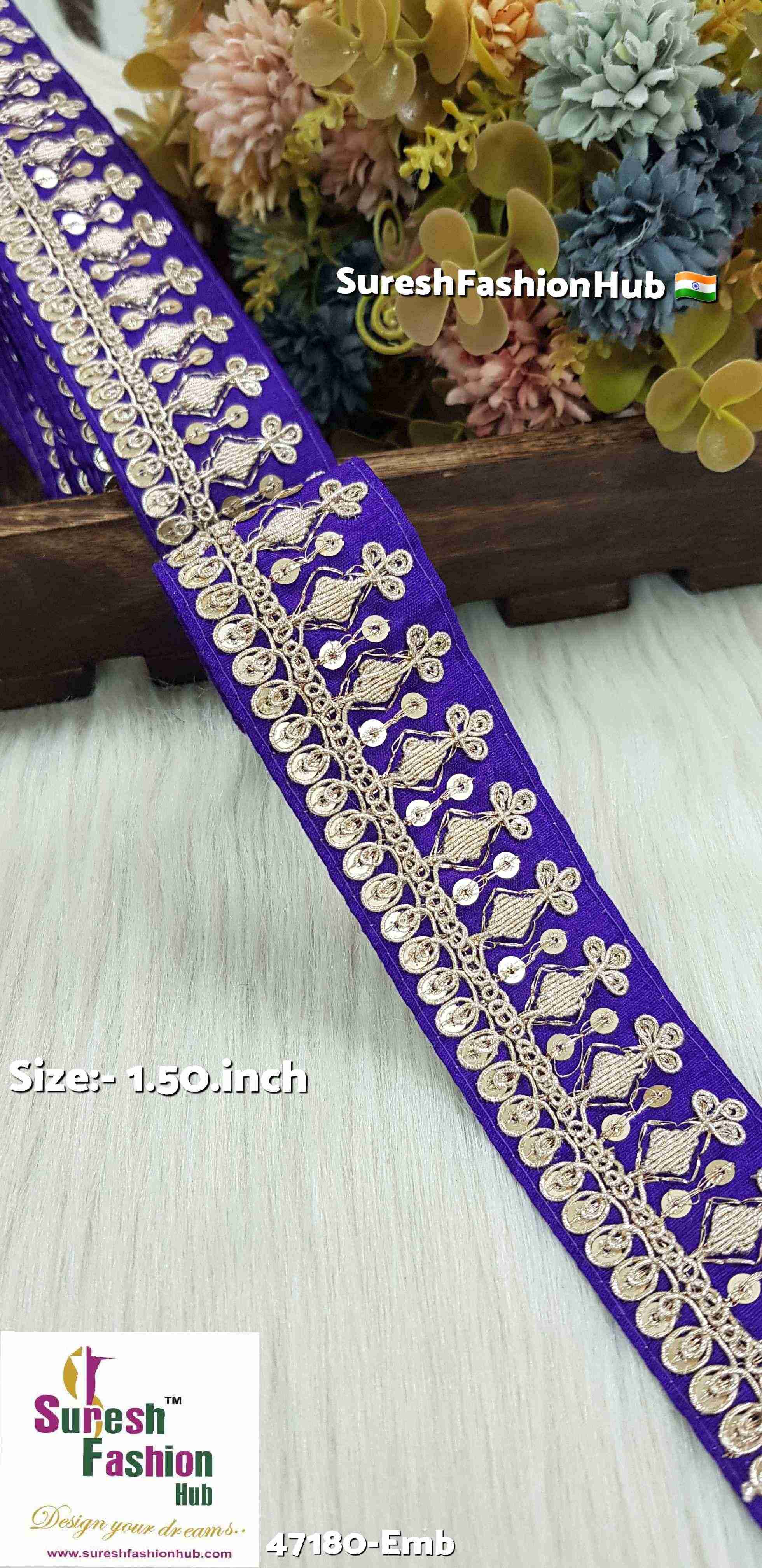 Purple Royal Elegance Embroidered Lace