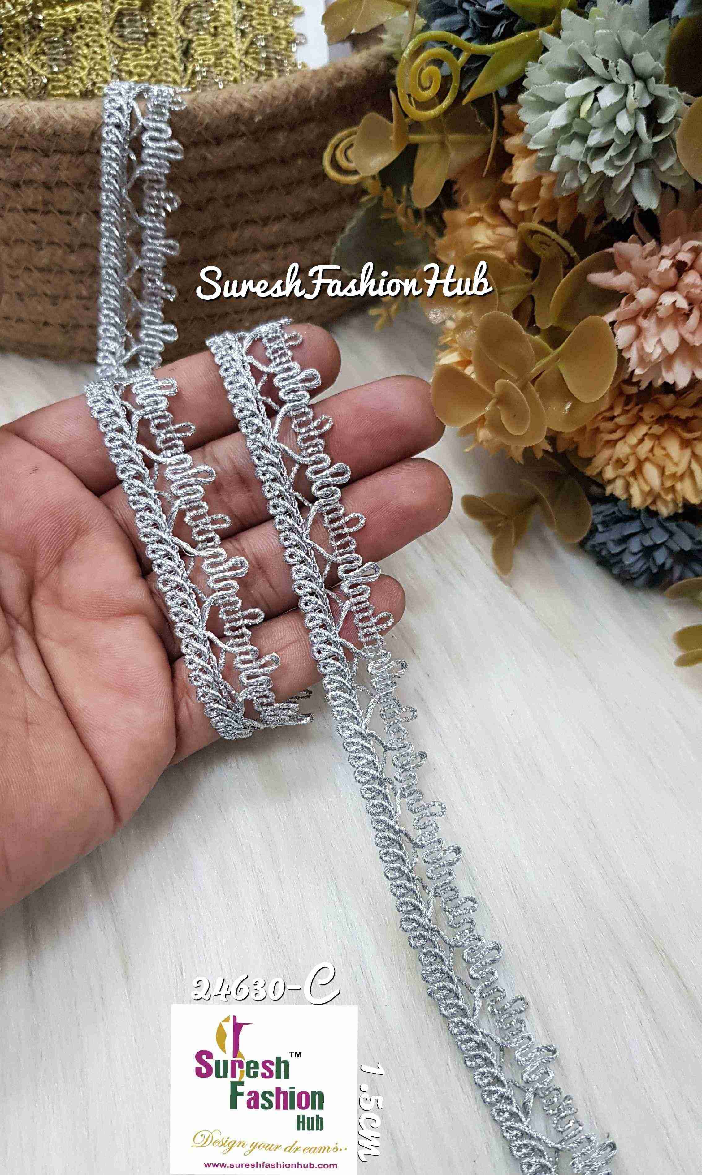 Silver Crystal Crochet Lace