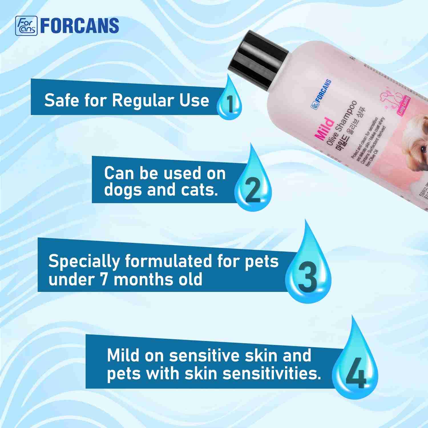 Forcans Mild Olive Shampoo for Dogs
