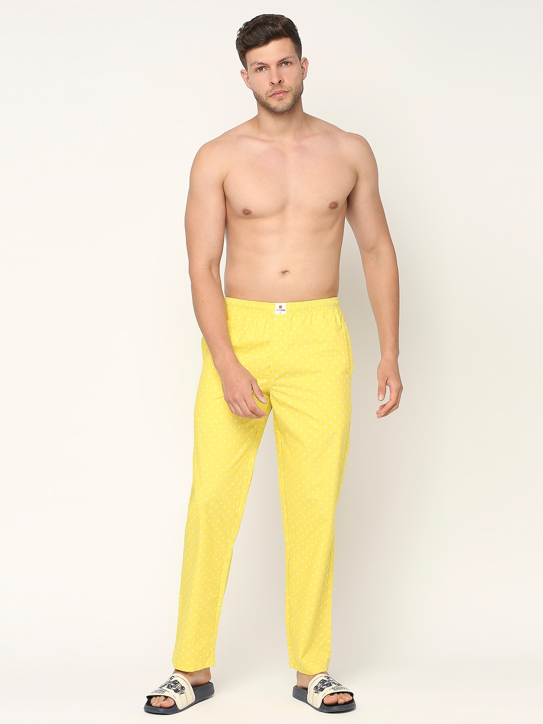 spykar | Underjeans by Spykar Premium Cotton Printed Men Yellow Pyjama 4