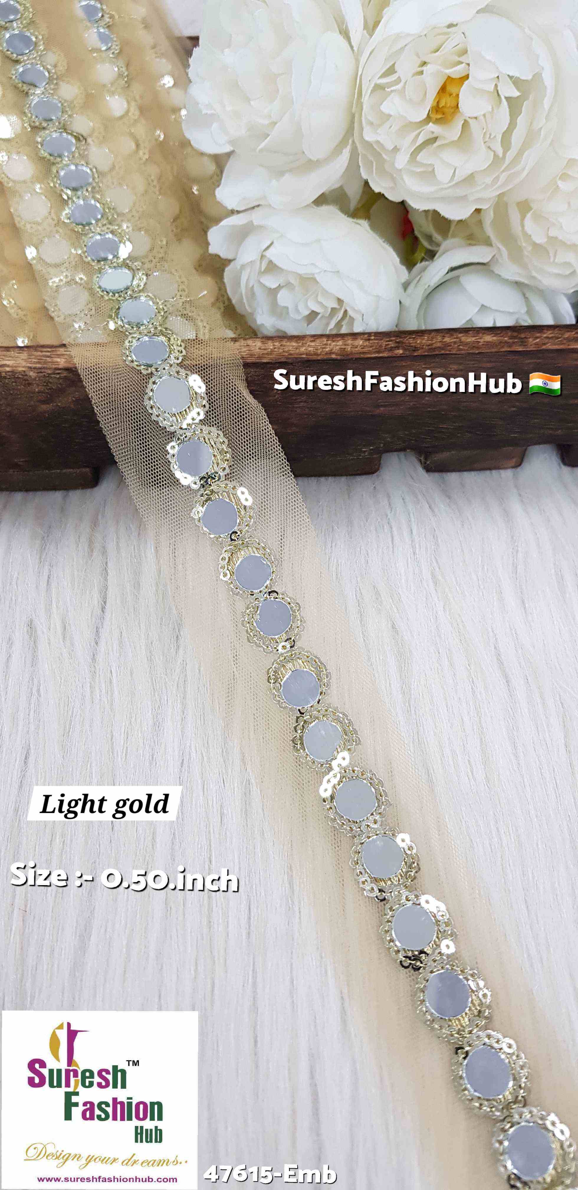 Light Gold Sequin Mirror Lace