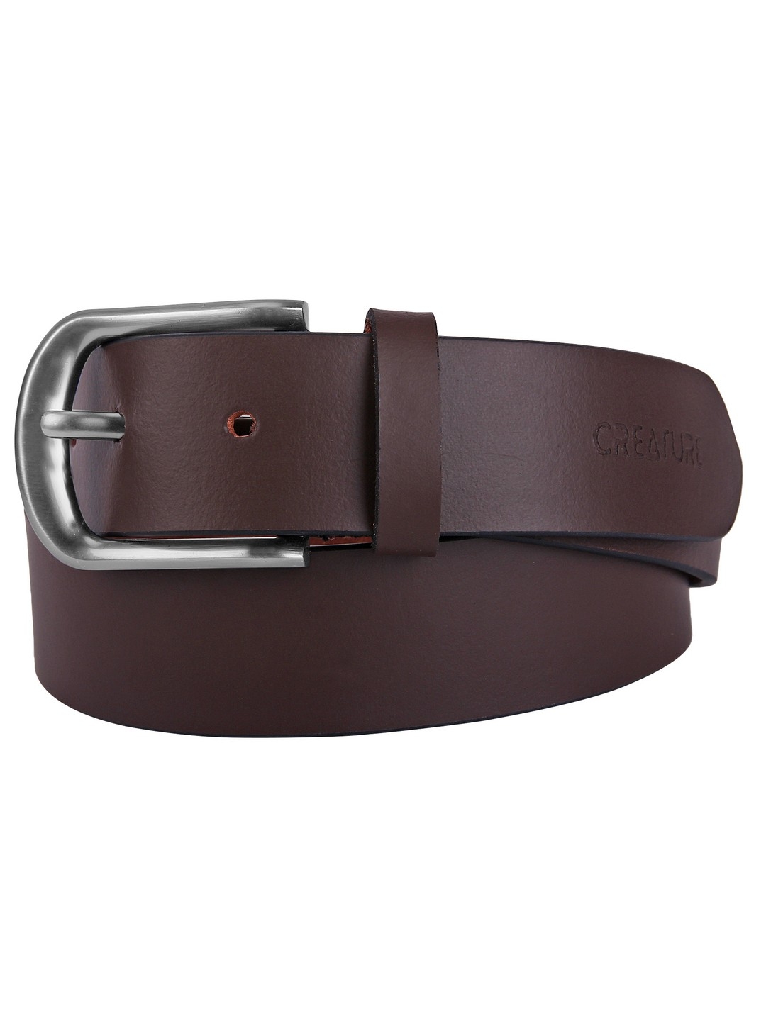 CREATURE | Creature Plain Solid Formal/Casual Brown Genuine Leather Belts For Men 1