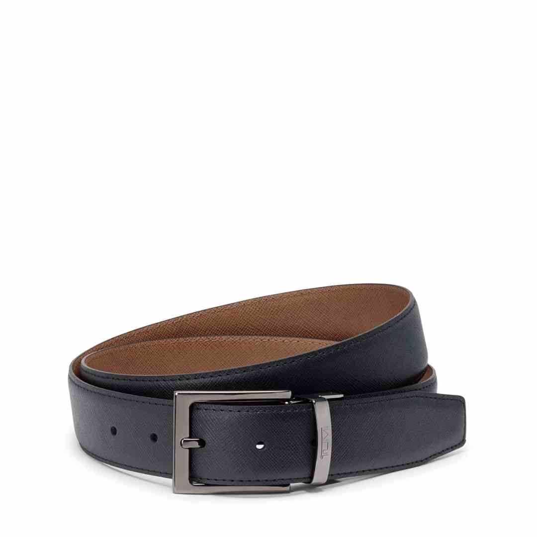 Rectangle Reversible Saffiano Leather Belt