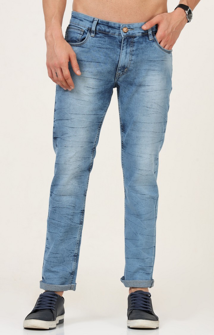 VUDU | Men's Blue Cotton Straight Jeans