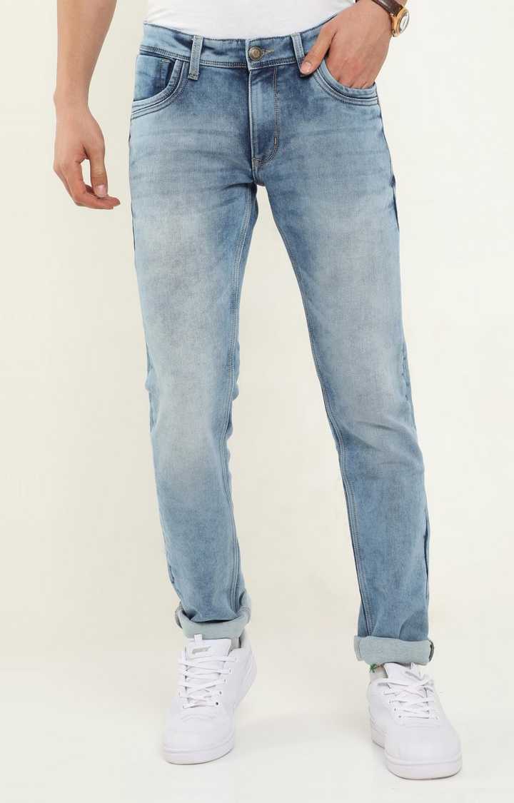 VUDU | Men's Blue Cotton Slim Jeans