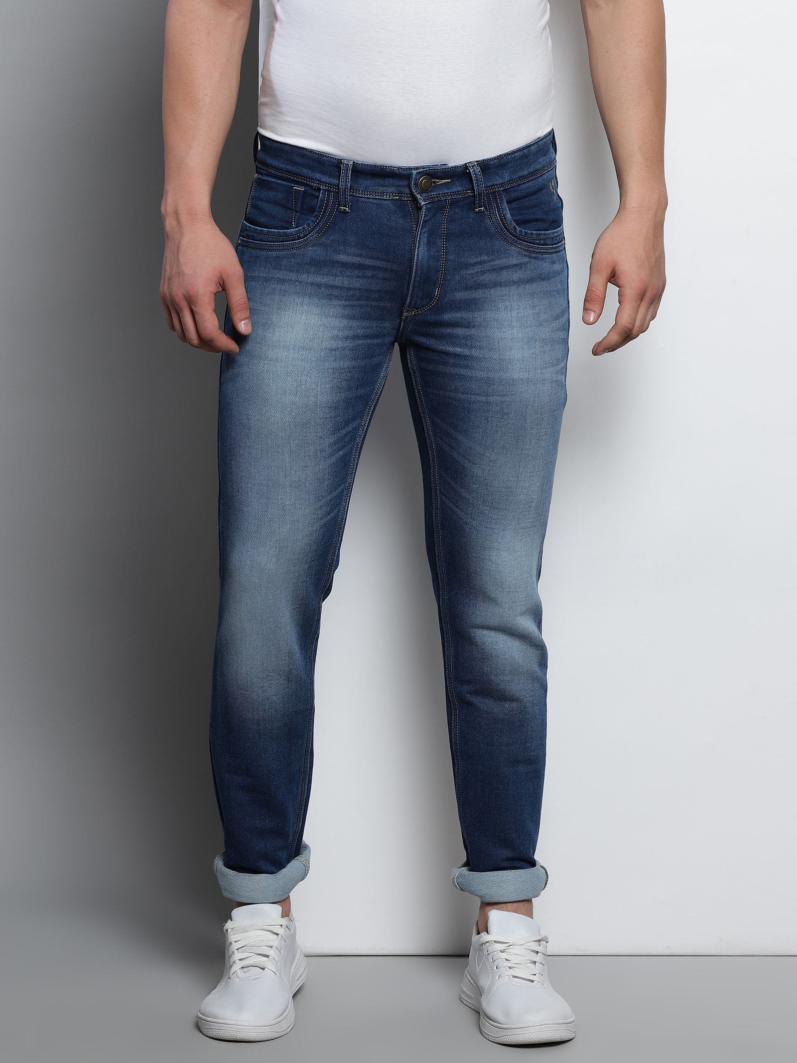 Men's Classic Worn - In Navy Slim Jeans