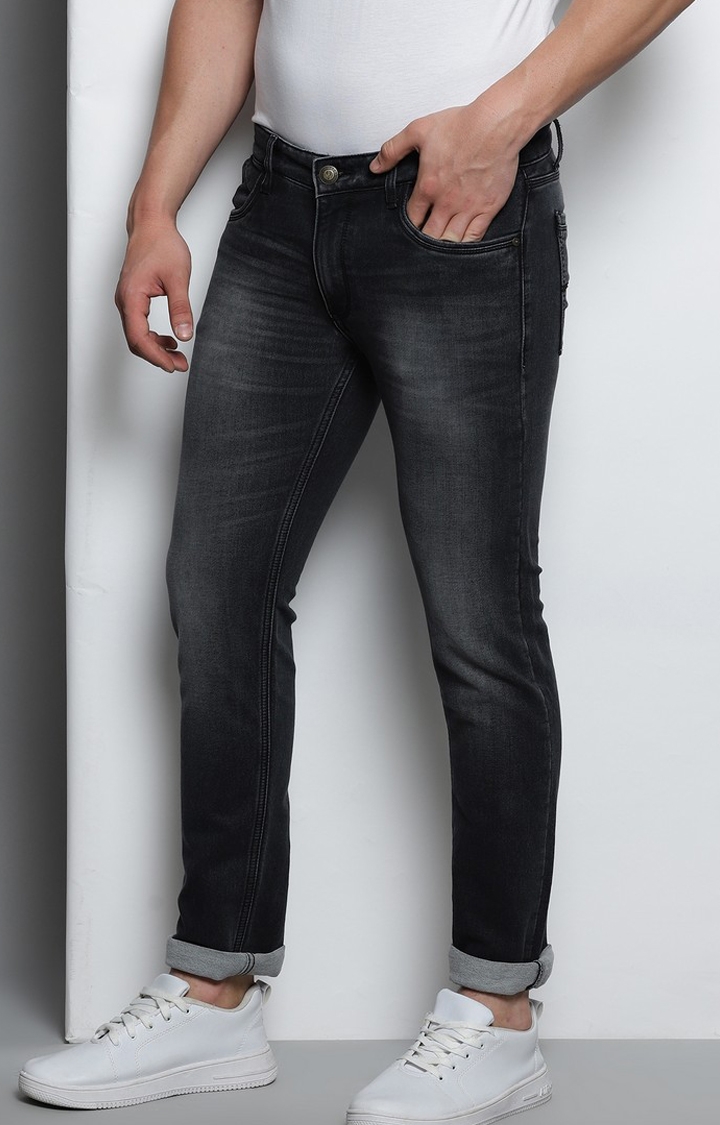 Men's Grey Cotton Slim Jeans