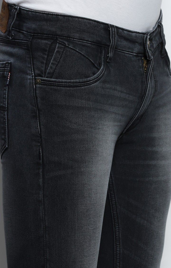 Men's Grey Cotton Slim Jeans