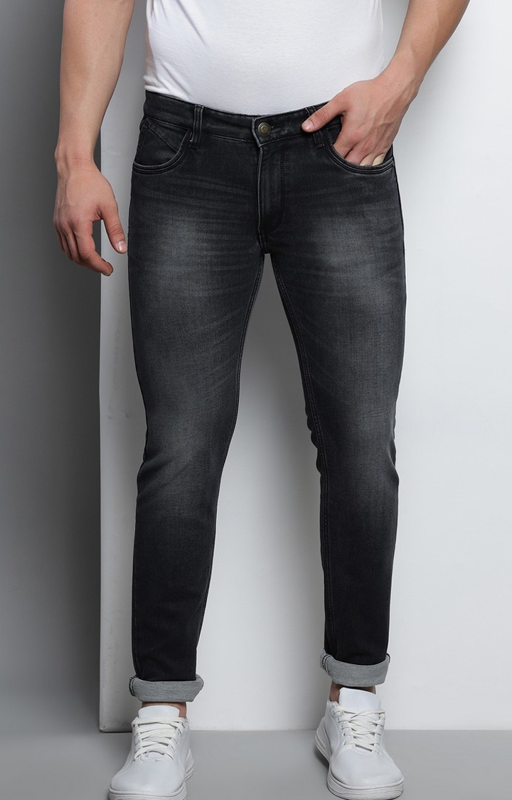 VUDU | Men's Grey Cotton Slim Jeans