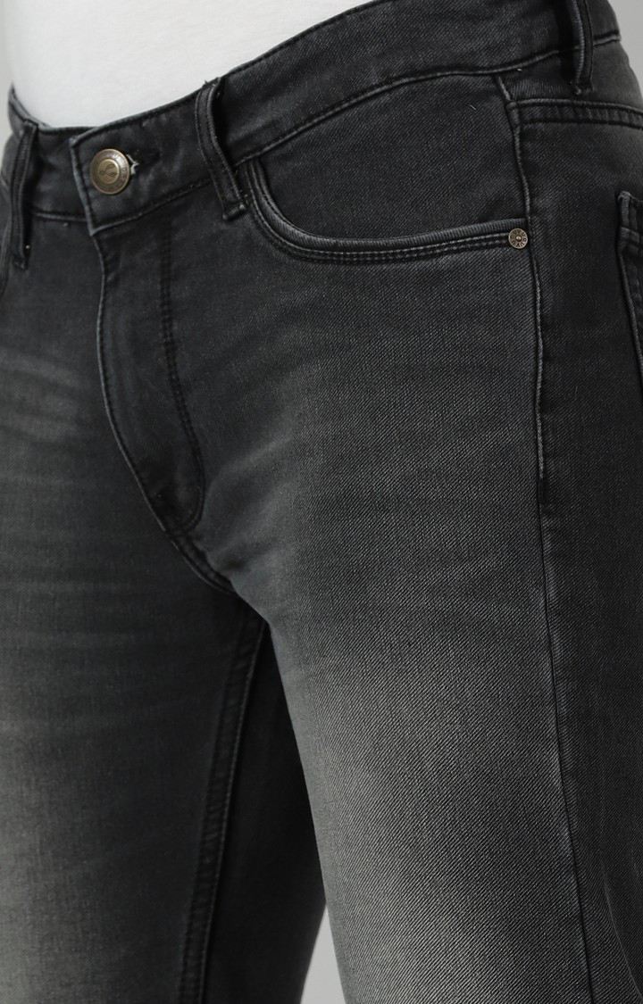 Men's Black Cotton Straight Jeans