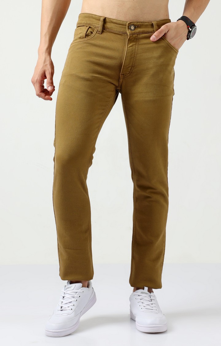 VUDU | Men's Khaki Cotton Slim Jeans