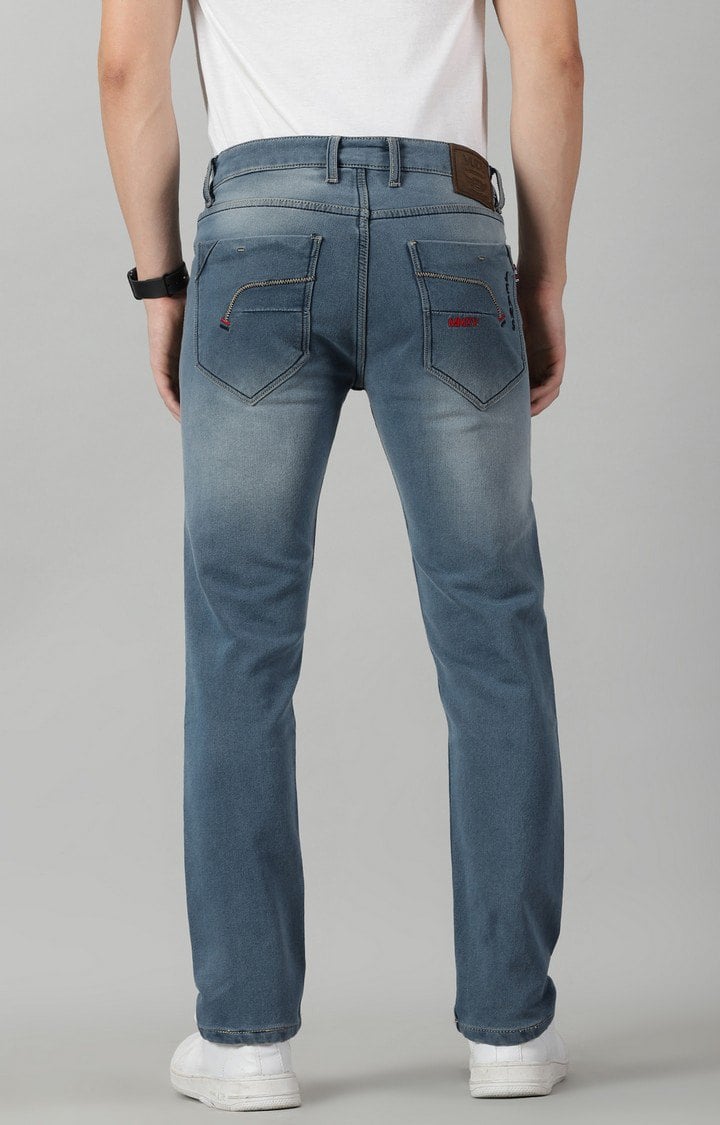 Men's Blue Cotton Straight Jeans