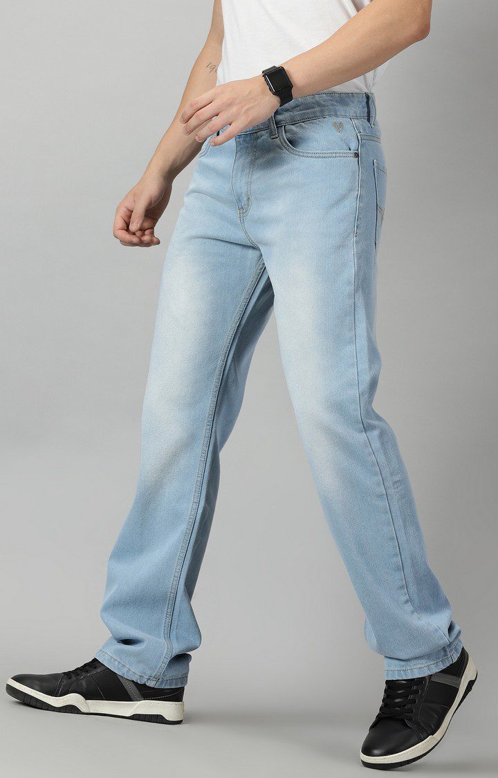 Men's Blue Cotton Straight Jeans