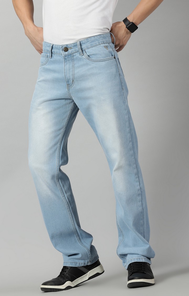 VUDU | Men's Blue Cotton Straight Jeans