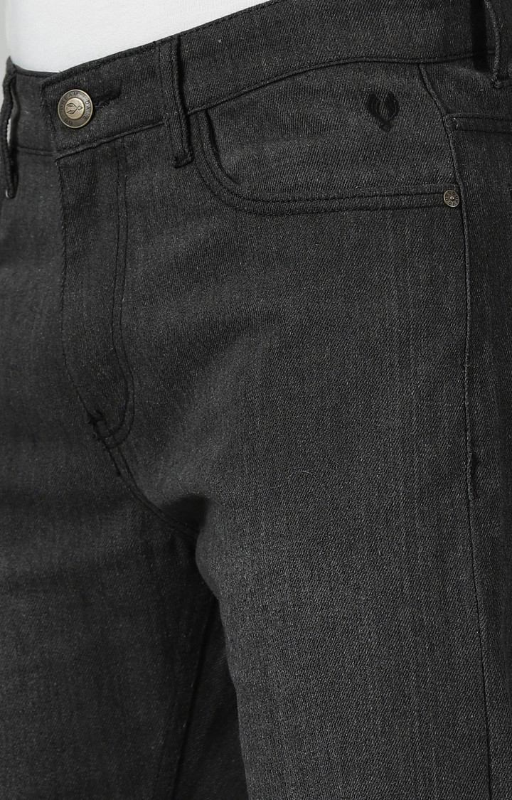 Men's Grey Cotton Straight Jeans