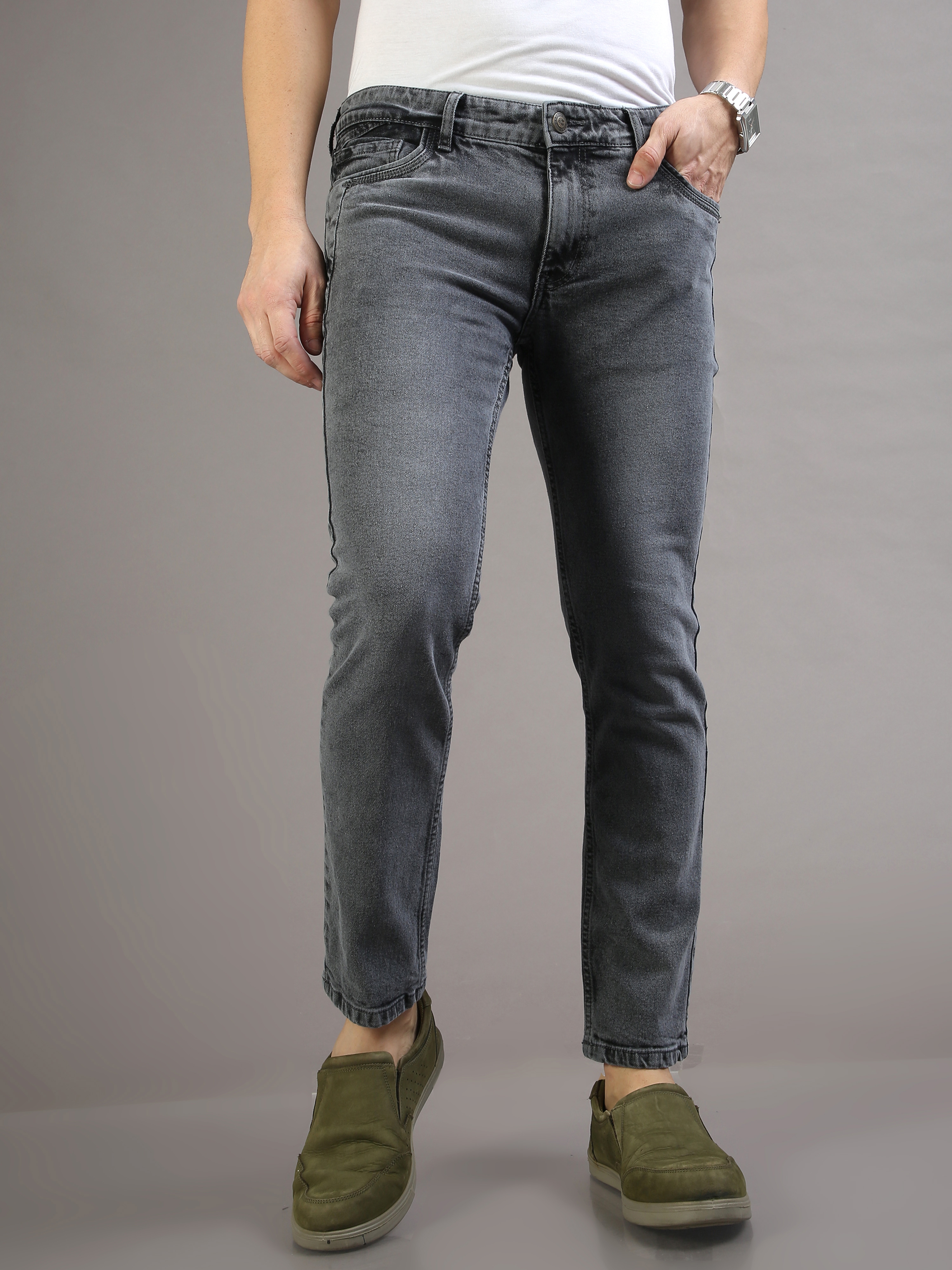 Men's Sleek Grey Slim Jeans